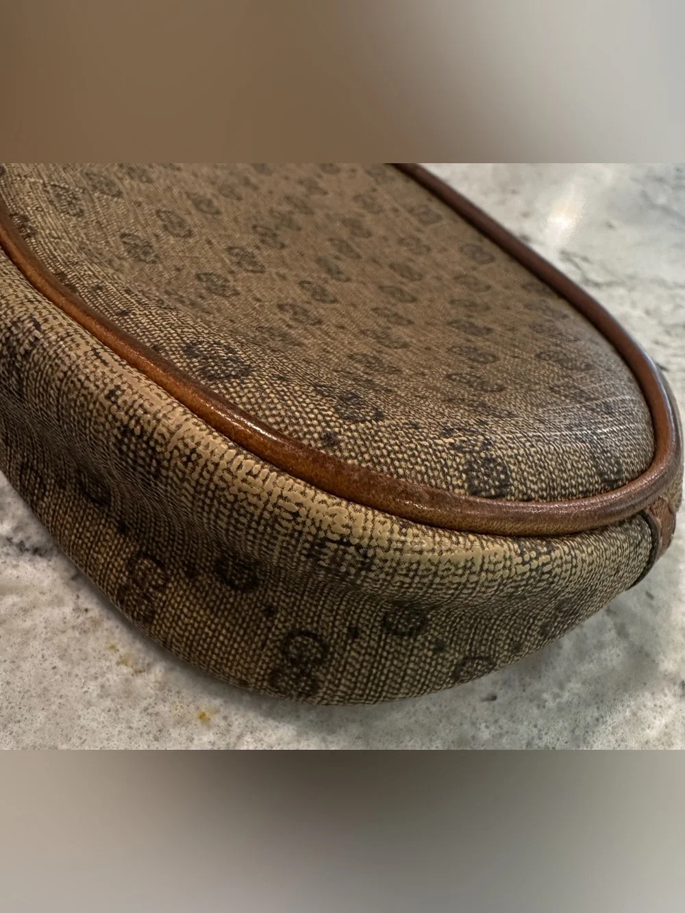 Gucci Vintage Beige Micro GG Cosmetic Pouch